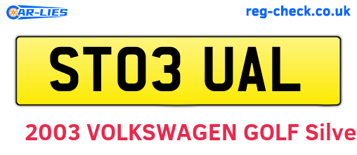 ST03UAL are the vehicle registration plates.