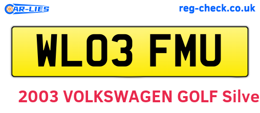 WL03FMU are the vehicle registration plates.