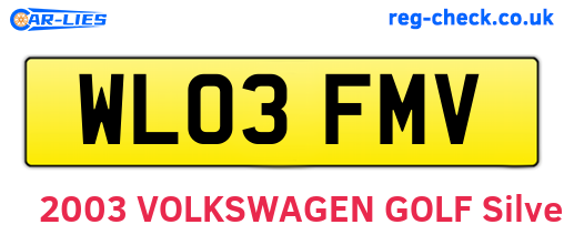 WL03FMV are the vehicle registration plates.