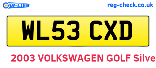 WL53CXD are the vehicle registration plates.