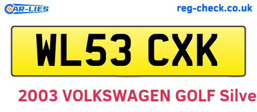 WL53CXK are the vehicle registration plates.