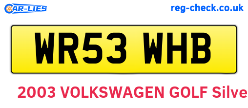 WR53WHB are the vehicle registration plates.