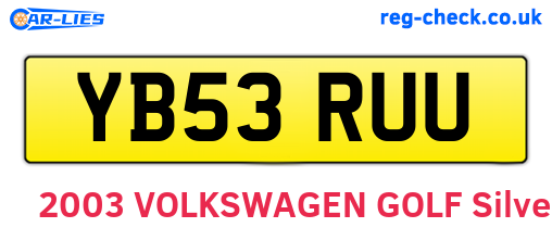 YB53RUU are the vehicle registration plates.