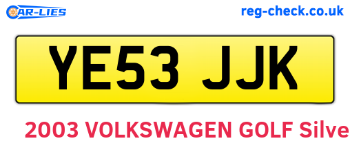 YE53JJK are the vehicle registration plates.