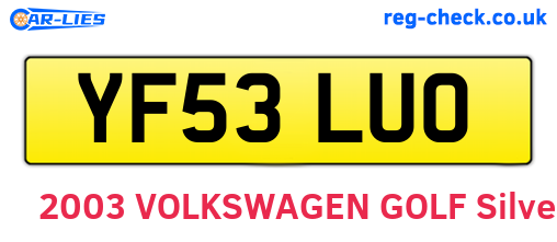 YF53LUO are the vehicle registration plates.