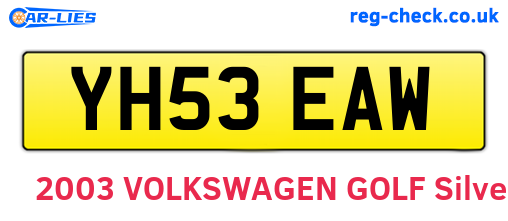 YH53EAW are the vehicle registration plates.