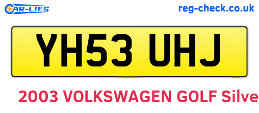 YH53UHJ are the vehicle registration plates.