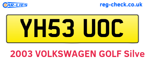 YH53UOC are the vehicle registration plates.