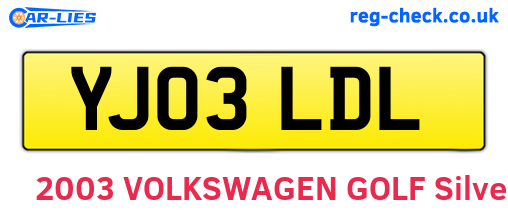 YJ03LDL are the vehicle registration plates.