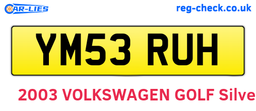 YM53RUH are the vehicle registration plates.