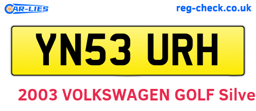 YN53URH are the vehicle registration plates.