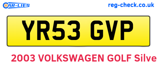 YR53GVP are the vehicle registration plates.