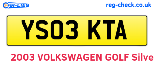 YS03KTA are the vehicle registration plates.