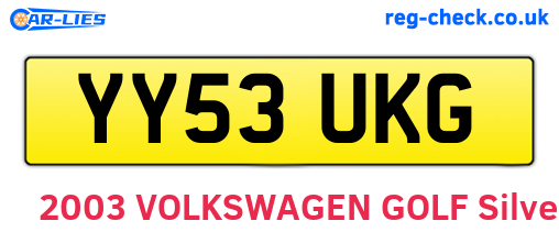 YY53UKG are the vehicle registration plates.