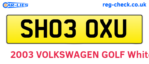 SH03OXU are the vehicle registration plates.