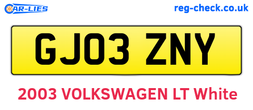 GJ03ZNY are the vehicle registration plates.