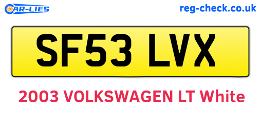 SF53LVX are the vehicle registration plates.