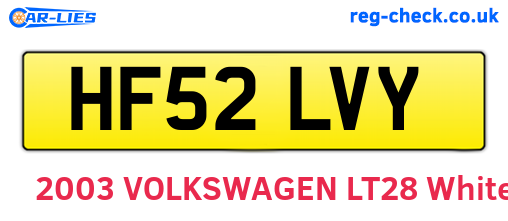 HF52LVY are the vehicle registration plates.
