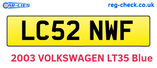 LC52NWF are the vehicle registration plates.