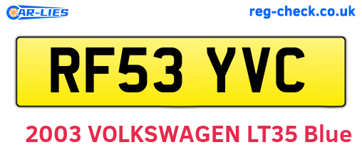 RF53YVC are the vehicle registration plates.