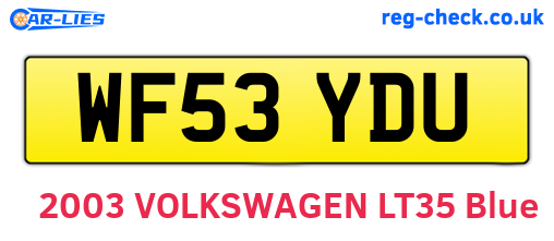 WF53YDU are the vehicle registration plates.