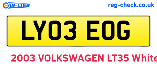 LY03EOG are the vehicle registration plates.