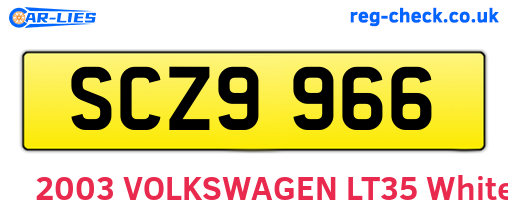 SCZ9966 are the vehicle registration plates.