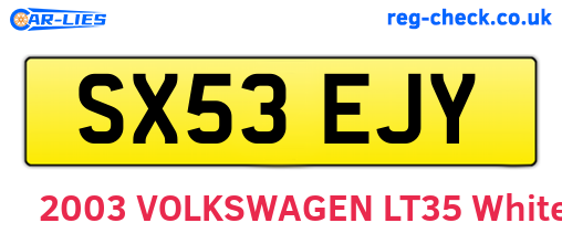 SX53EJY are the vehicle registration plates.