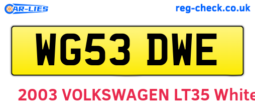 WG53DWE are the vehicle registration plates.