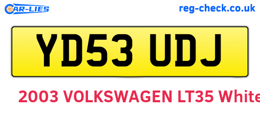 YD53UDJ are the vehicle registration plates.
