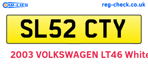SL52CTY are the vehicle registration plates.