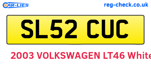 SL52CUC are the vehicle registration plates.