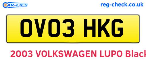 OV03HKG are the vehicle registration plates.