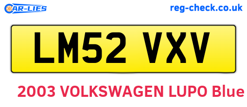 LM52VXV are the vehicle registration plates.