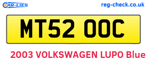 MT52OOC are the vehicle registration plates.