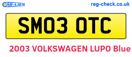 SM03OTC are the vehicle registration plates.