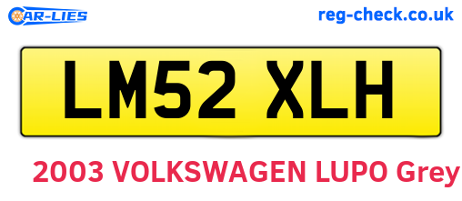 LM52XLH are the vehicle registration plates.