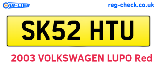 SK52HTU are the vehicle registration plates.