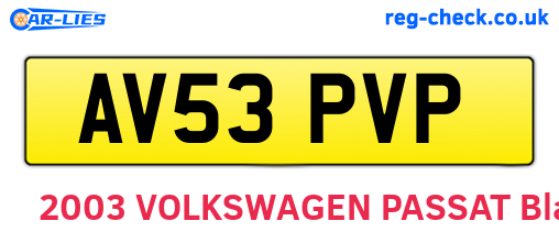 AV53PVP are the vehicle registration plates.