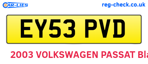EY53PVD are the vehicle registration plates.