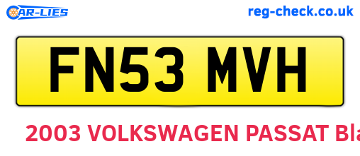 FN53MVH are the vehicle registration plates.