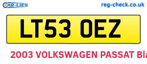 LT53OEZ are the vehicle registration plates.