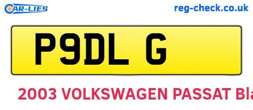 P9DLG are the vehicle registration plates.