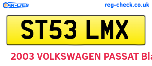 ST53LMX are the vehicle registration plates.
