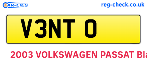 V3NTO are the vehicle registration plates.