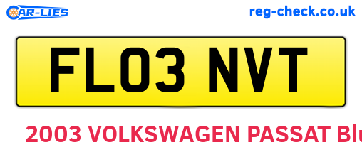 FL03NVT are the vehicle registration plates.