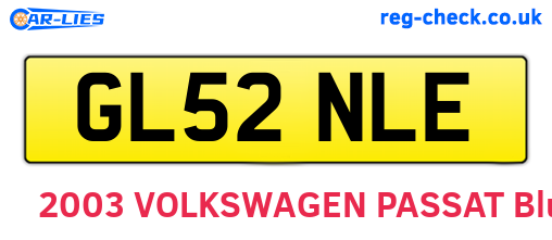 GL52NLE are the vehicle registration plates.