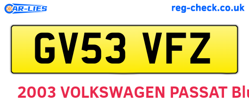 GV53VFZ are the vehicle registration plates.