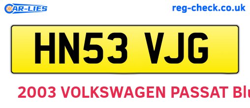 HN53VJG are the vehicle registration plates.