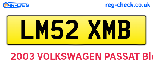 LM52XMB are the vehicle registration plates.